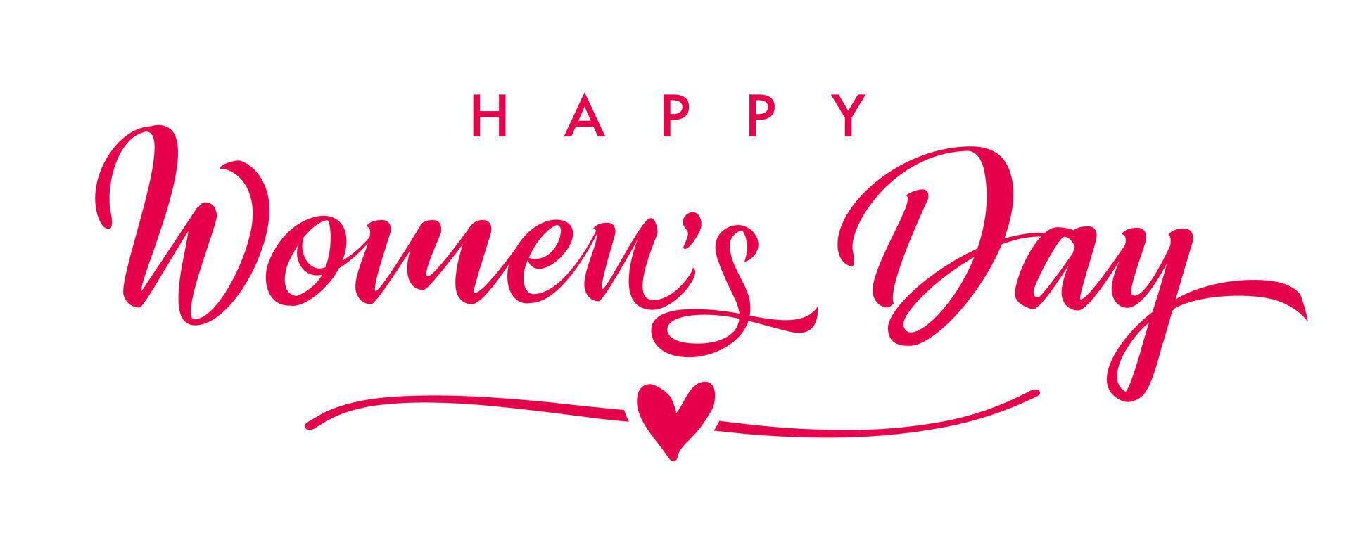 March 8 Happy Women's Day horizontal greeting card. Modern design vector