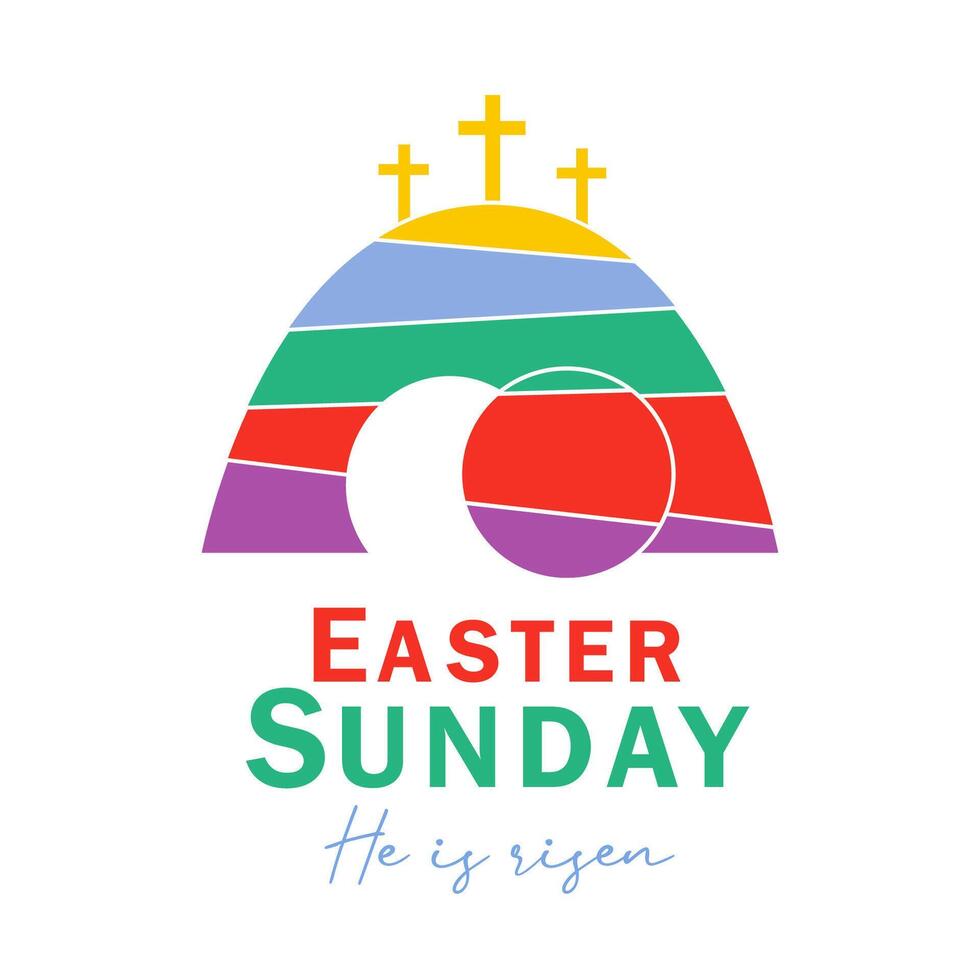 Easter Sunday cute icon. Modern greeting card vector
