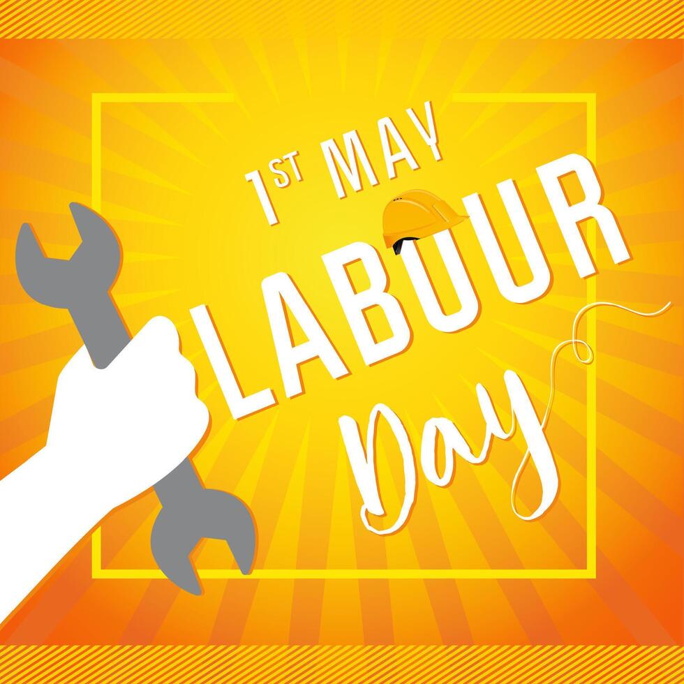 International Worker's Day card. Happy Labour Day banner. vector