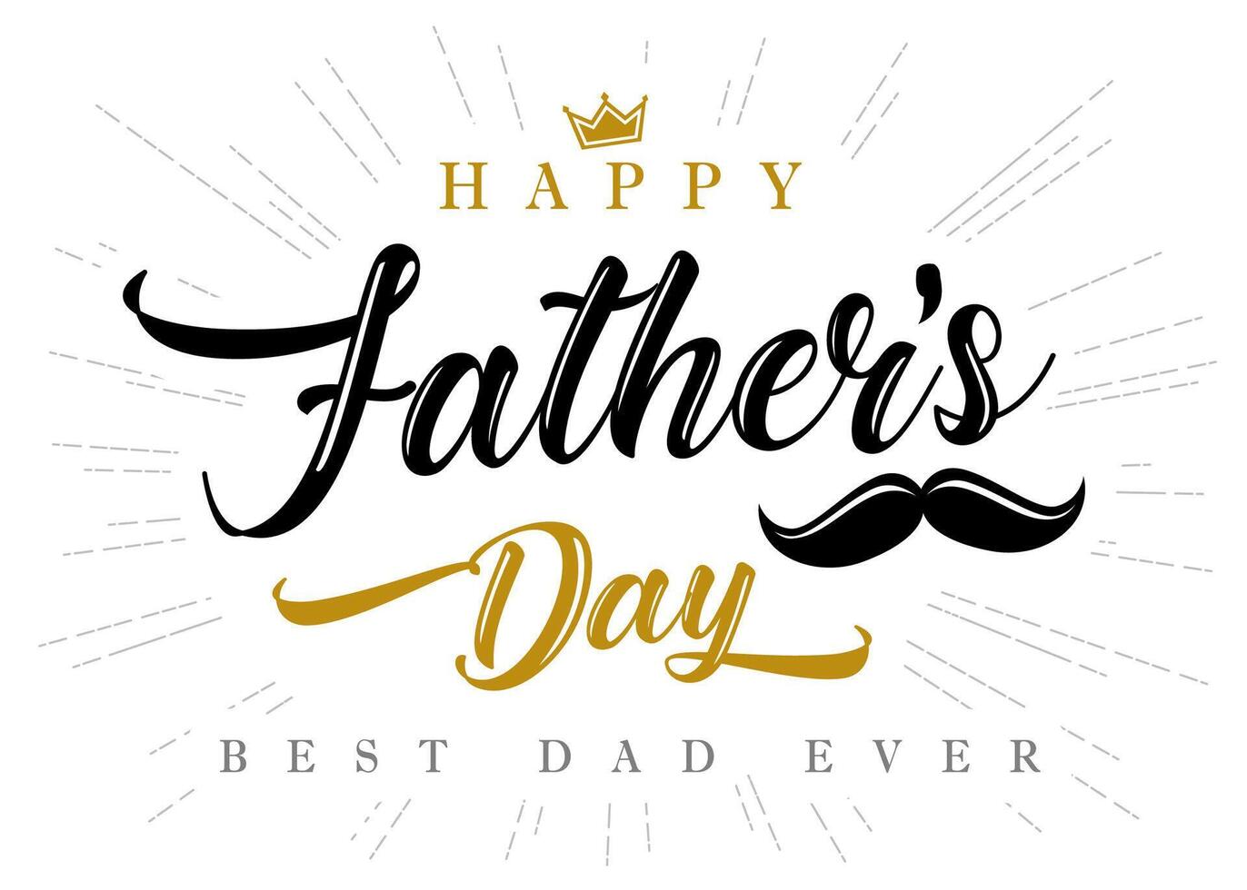 Happy Father's Day creative postcard. vector