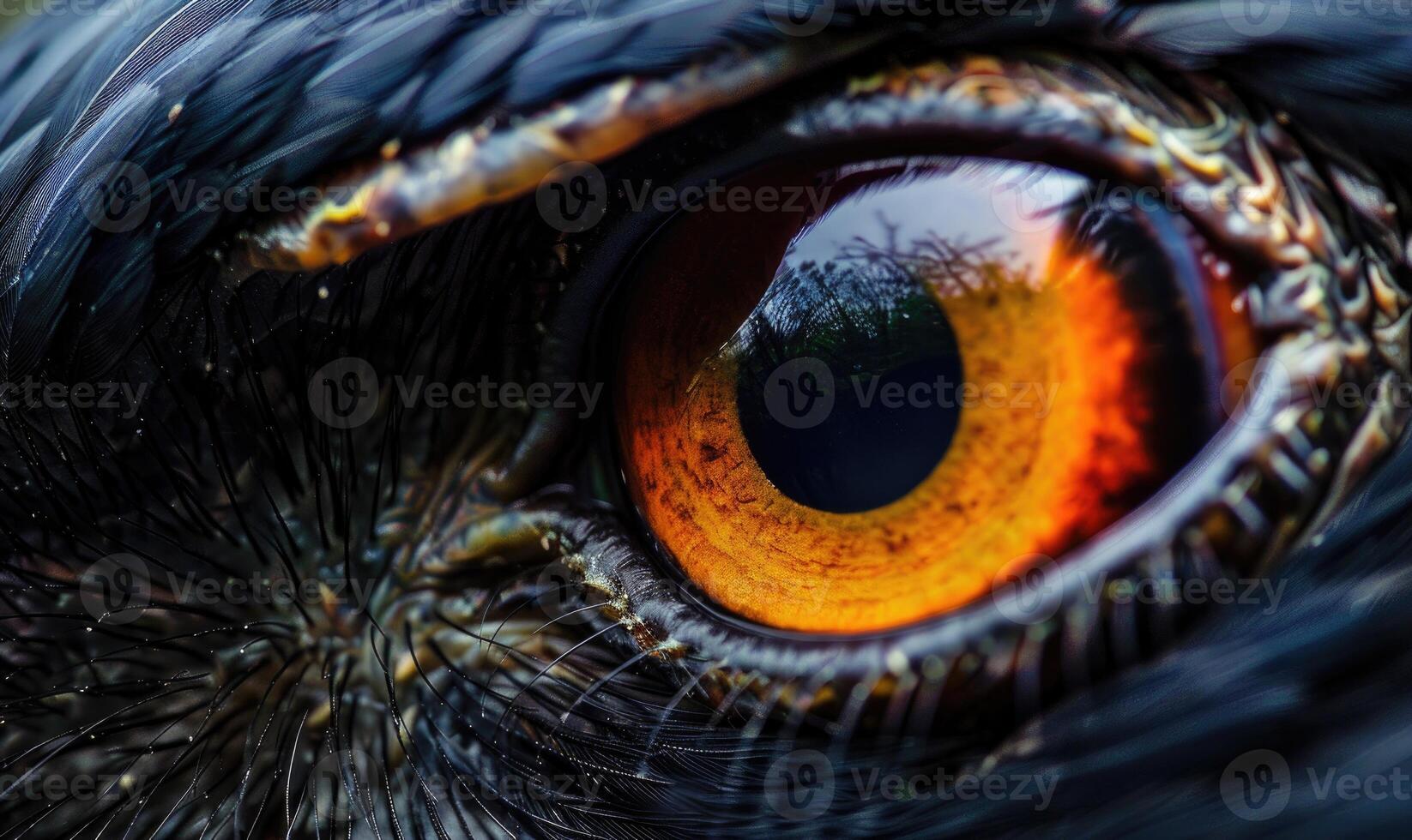 ai generado de cerca de águila ojo. macro de de halcón ojo. foto