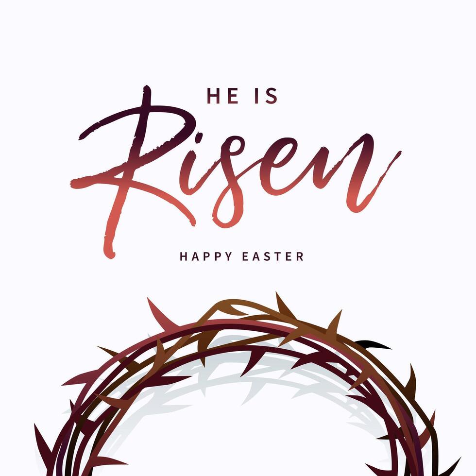 He is Risen, Happy Easter. Holiday banner vector
