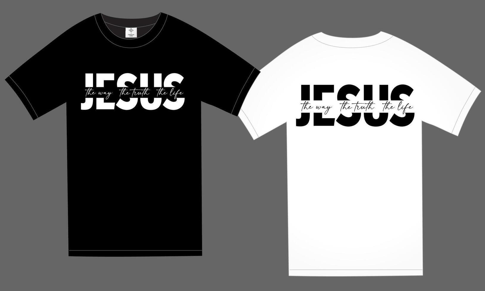 Christian t shirt creative design. Black and white set. vector