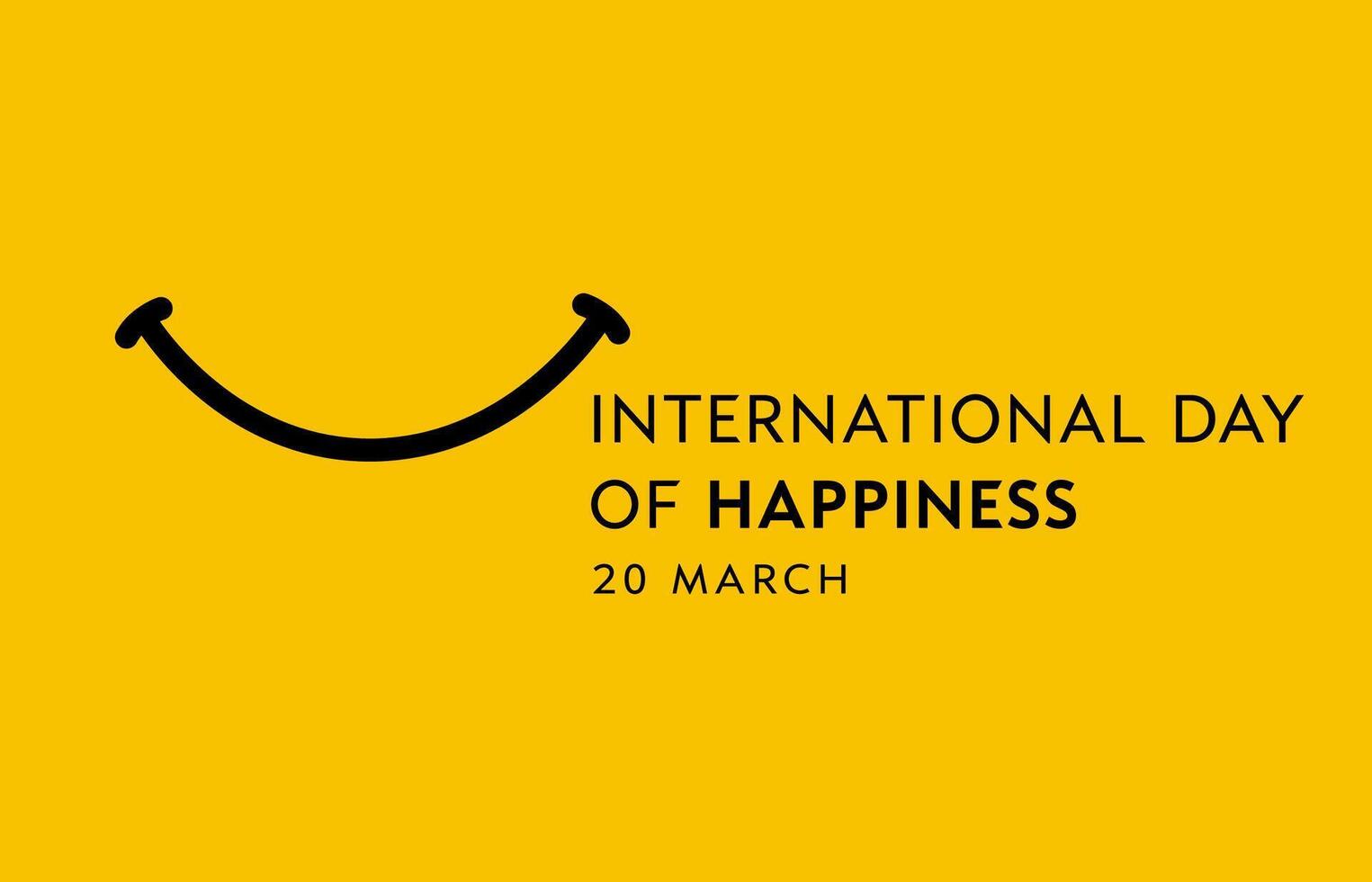 International Day of Happiness modern style postcard vector