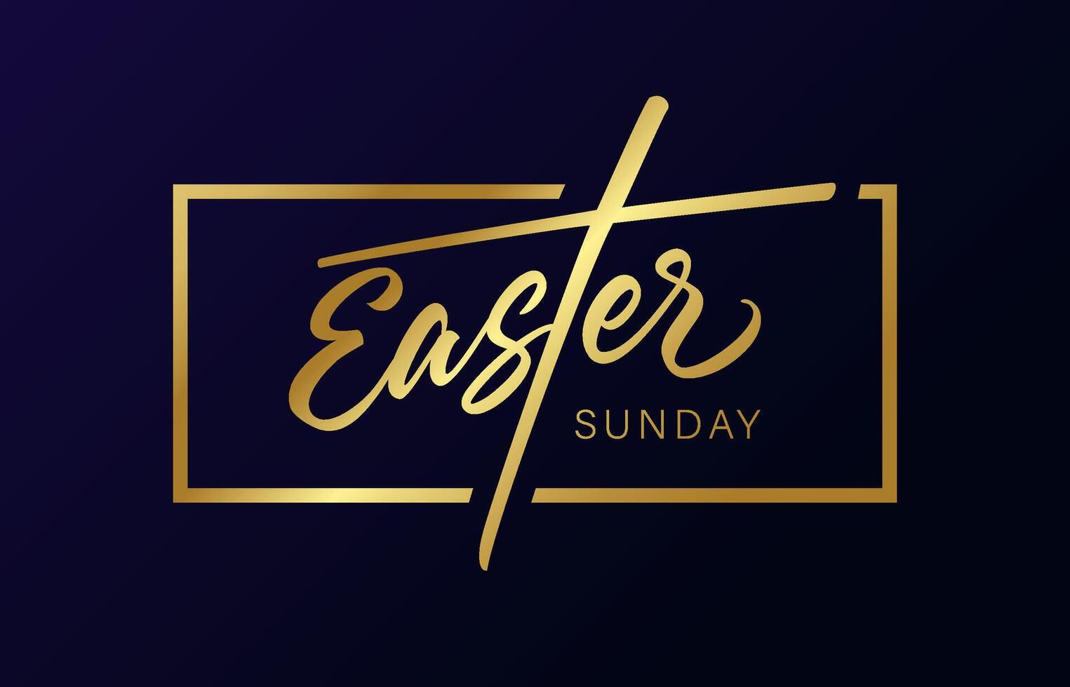 Pascua de Resurrección domingo hermosa saludo tarjeta con dorado elementos vector