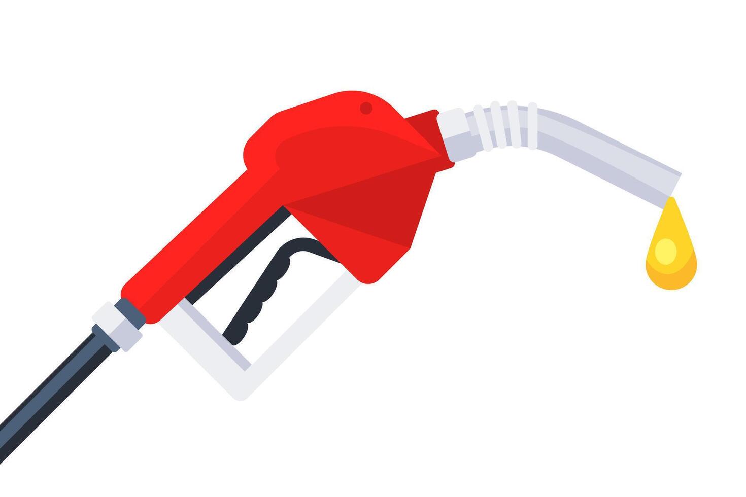 Fueling nozzle gasoline. Fuel pump, refueling gun. Vector illustration
