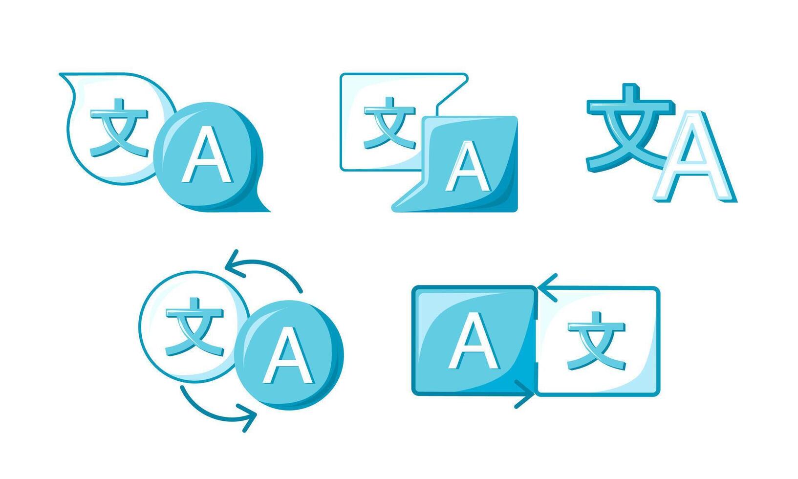 Set of translator icon. Language translation. Translate service, Dictionary. Vector illustration