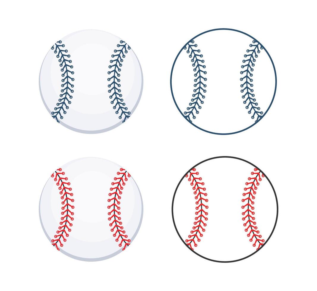 Baseball ball. Baseball Stitches. SoftBall Base Ball. Vector illustration