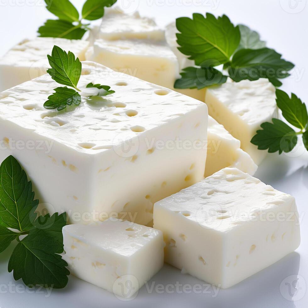 AI generated tofu with white background high quality ultra hd photo