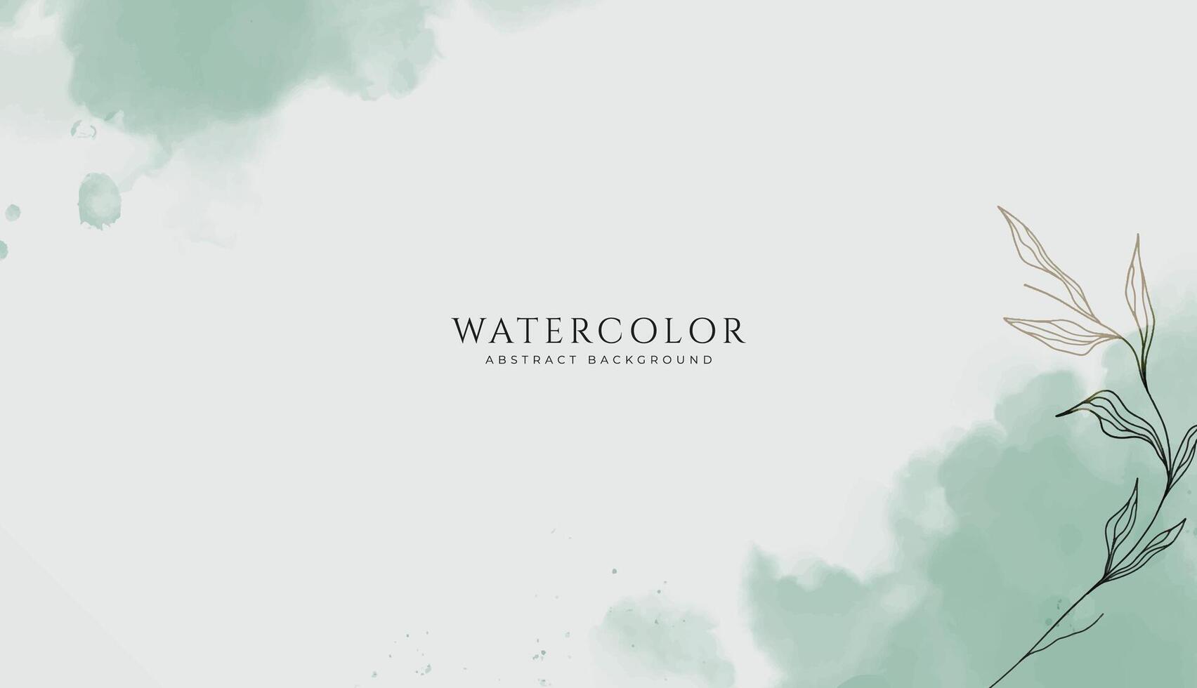 Abstract horizontal watercolor background. Neutral light green blue olive colored empty space background illustration vector