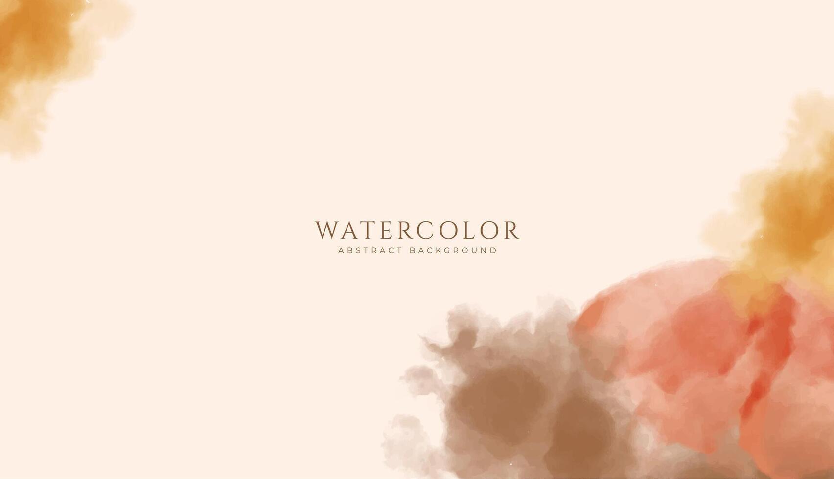 Abstract horizontal watercolor background. Neutral light brown colored empty space background illustration vector