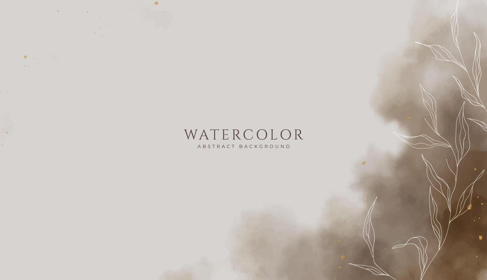 Abstract horizontal watercolor background. Neutral light brown colored empty space background illustration vector