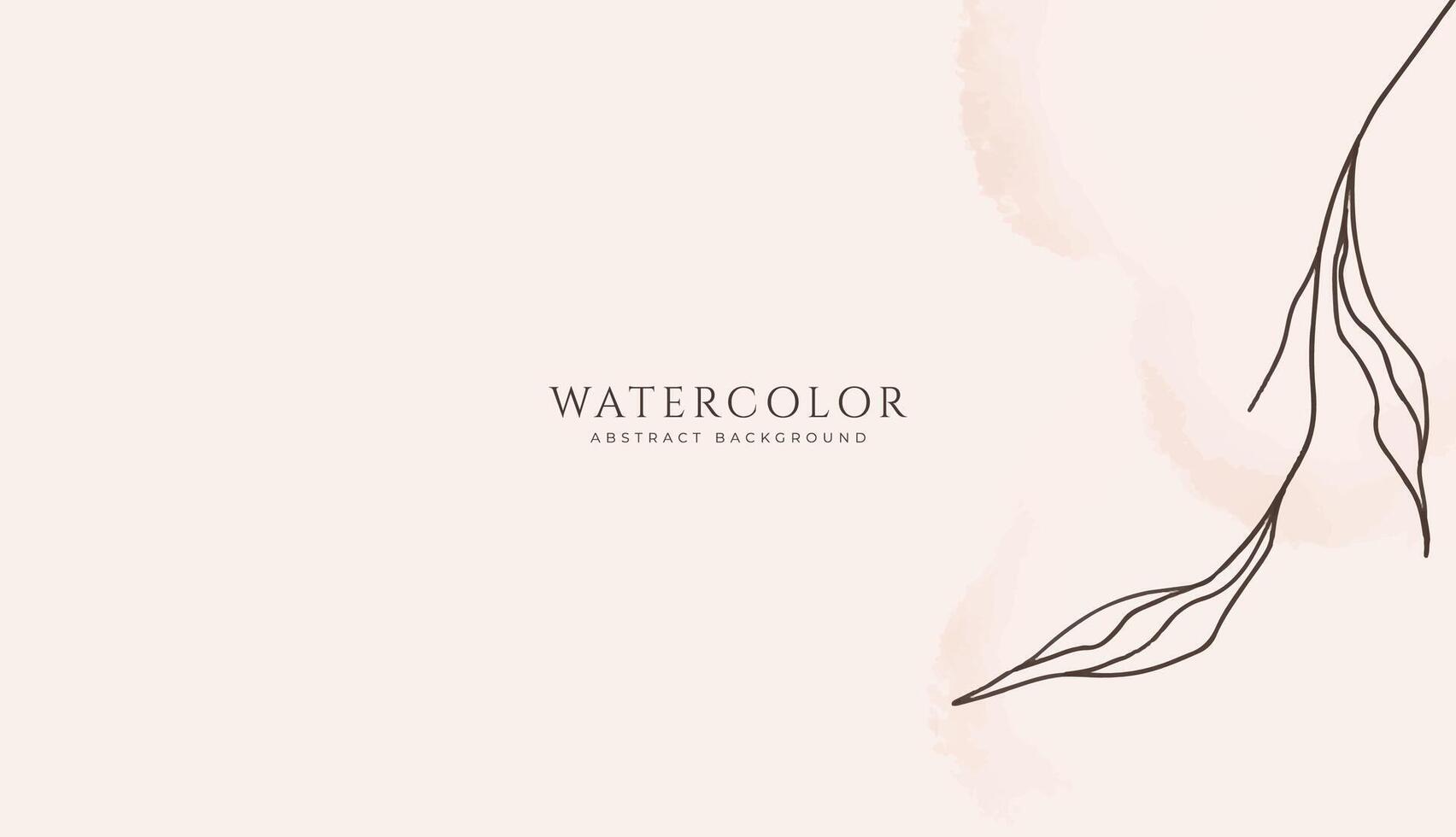 Abstract horizontal watercolor background. Neutral light pink brown colored empty space background illustration vector