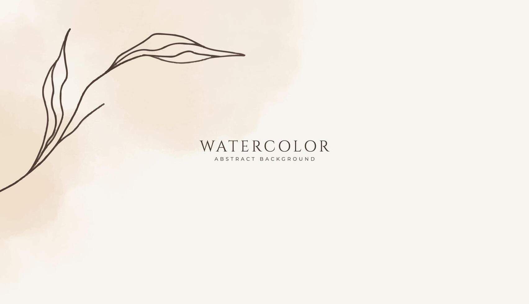 Abstract horizontal watercolor background. Neutral light brown colored empty space background illustration vector