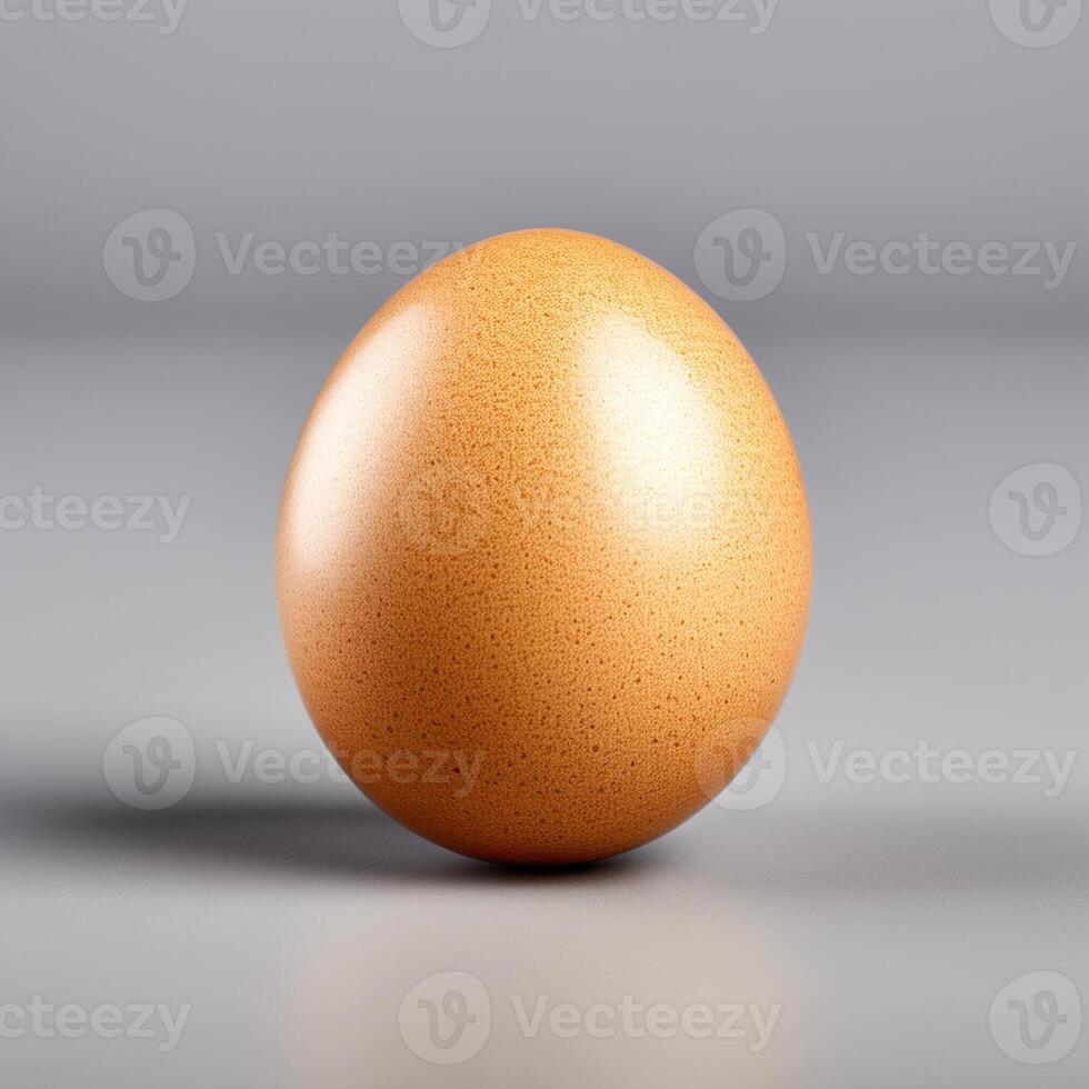 AI generated one brown chicken egg isolated on white background photo