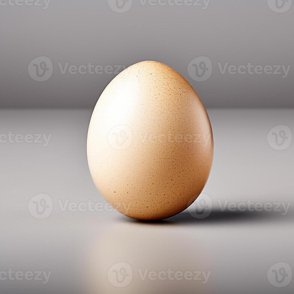 AI generated one brown chicken egg isolated on white background photo