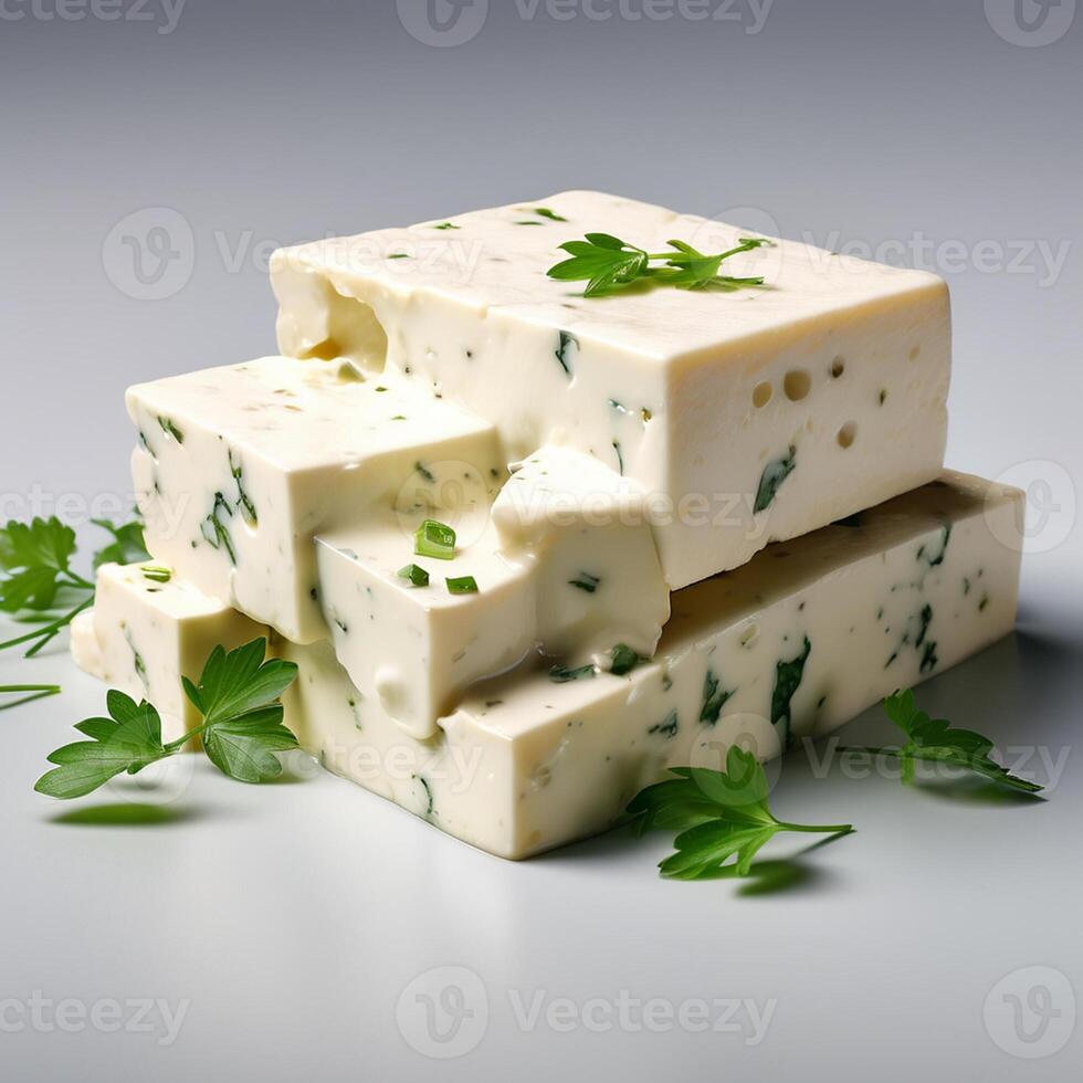 AI generated tofu with white background high quality ultra hd photo