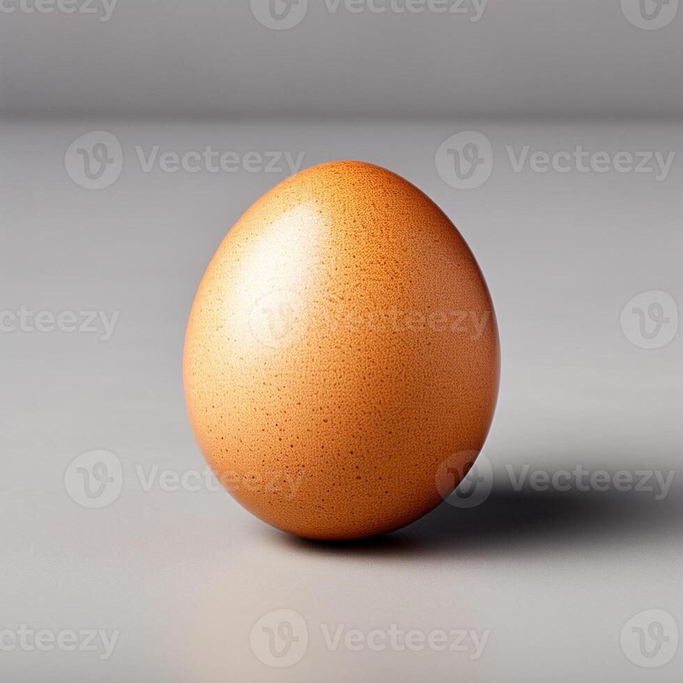 AI generated one brown chicken egg isolated on white background photo