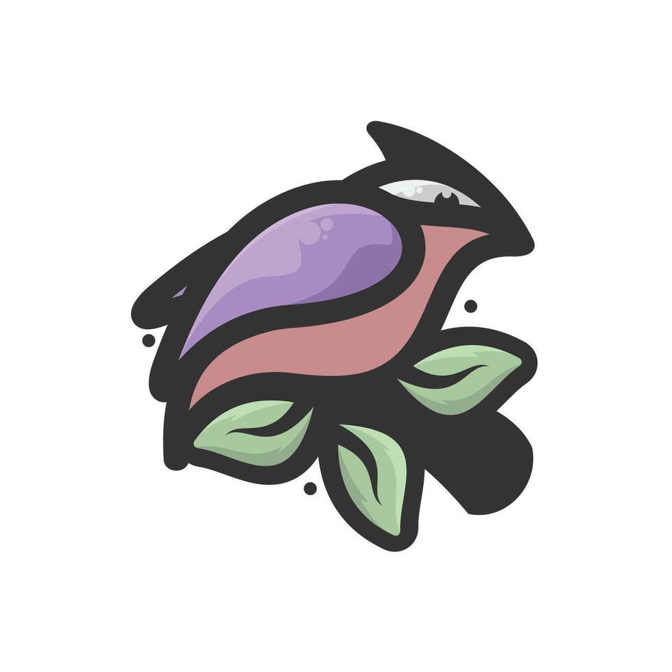 pájaro resumen personaje logo vector