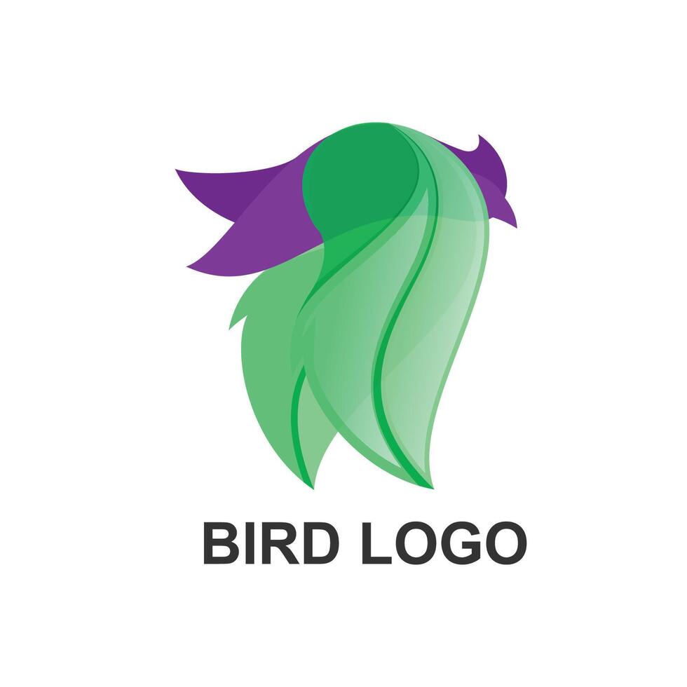 pájaro resumen personaje logo vector