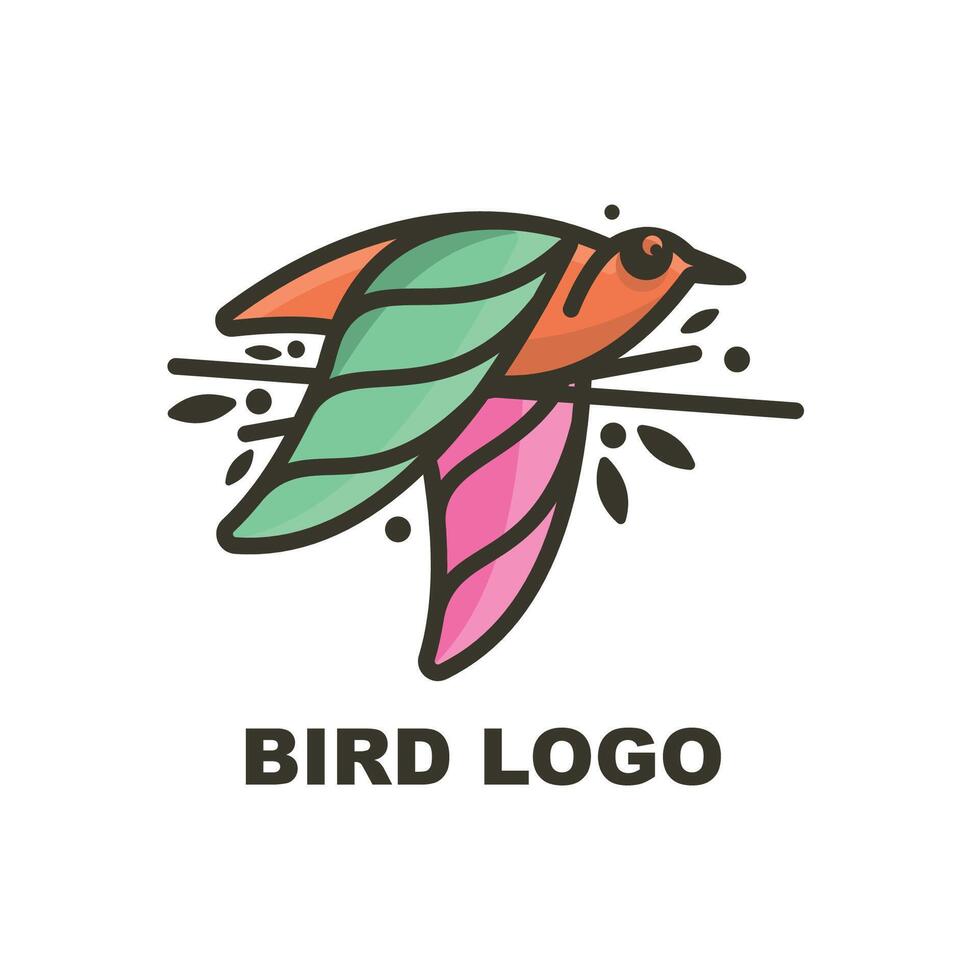 bird flying pose colorful logo collection vector