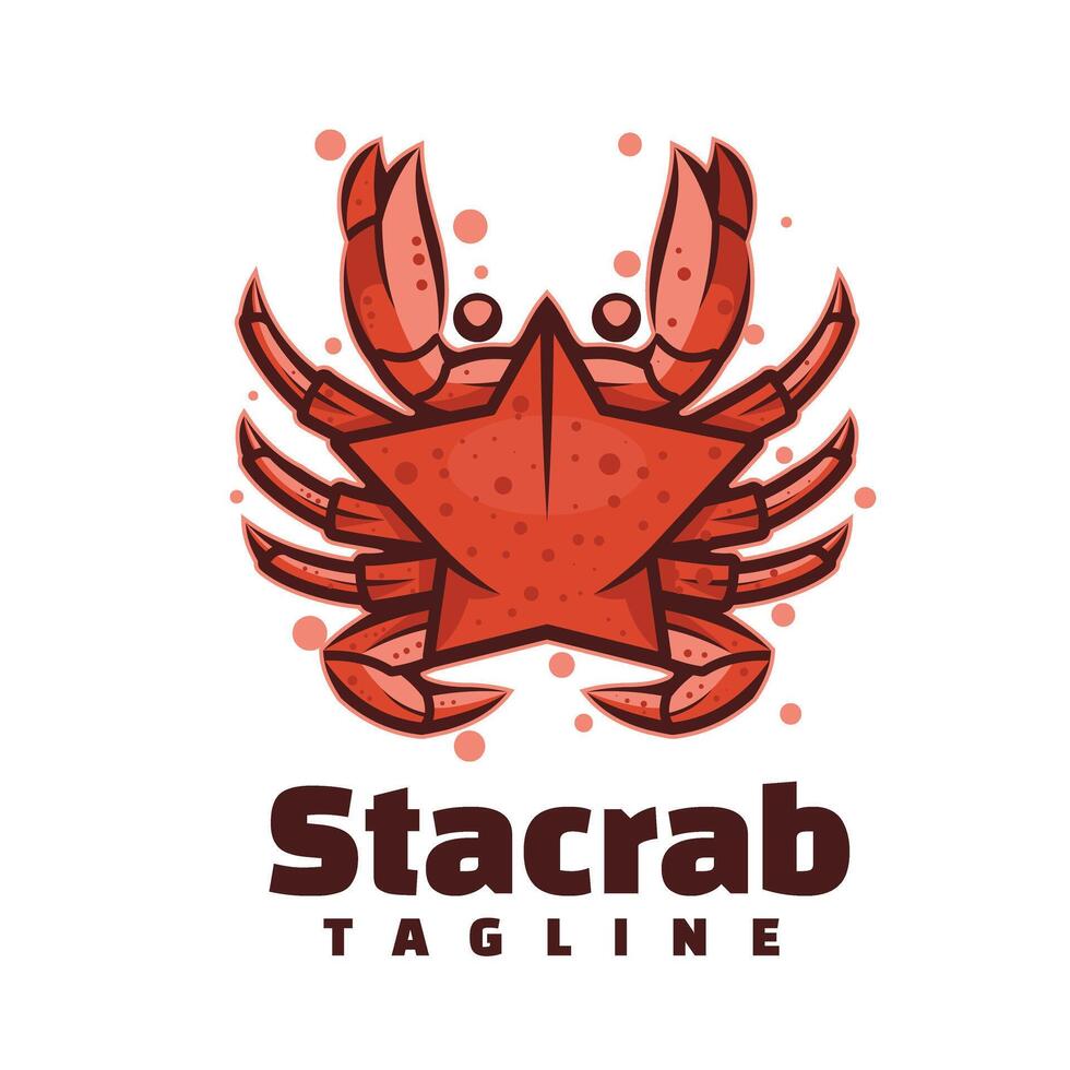star crab character mascot logo vector