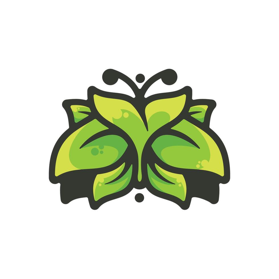 mariposa hoja vistoso colección logo vector