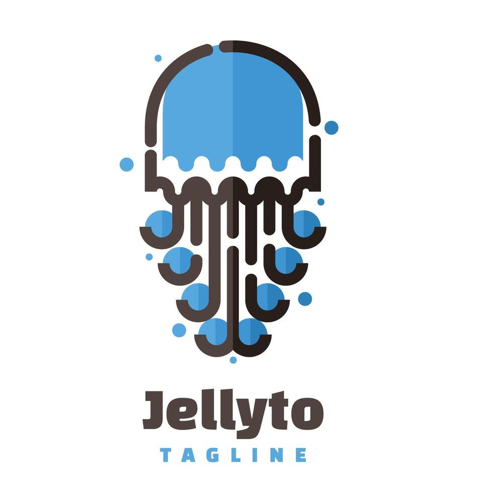 jellyfish line art character logo mascot vector