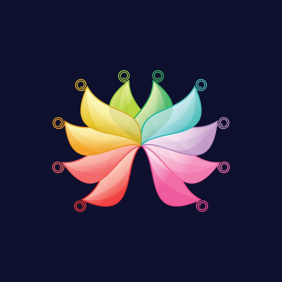 flowers collection mascot logo vector