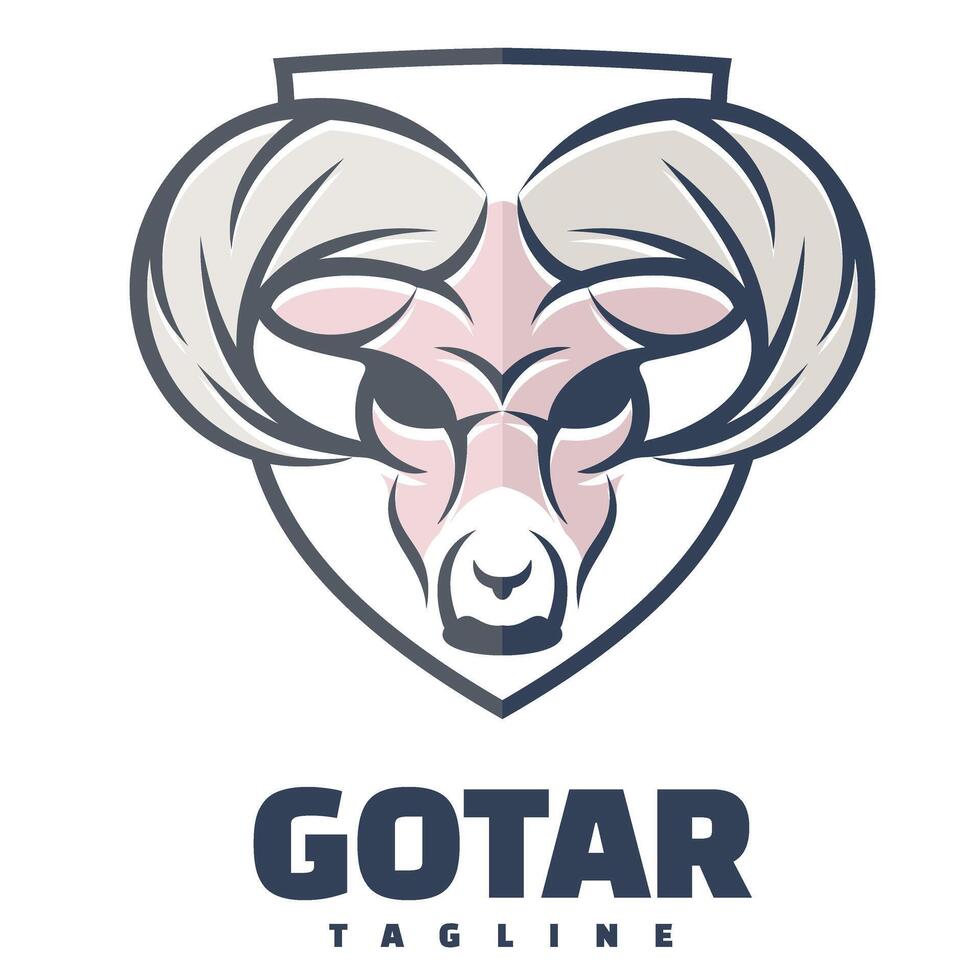 goat head mascot logo vector