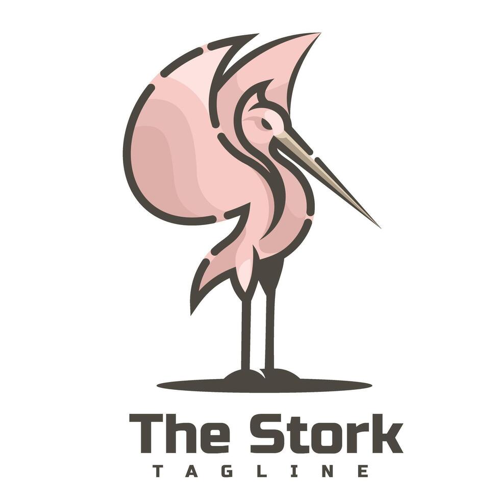stork character logo mascot vector