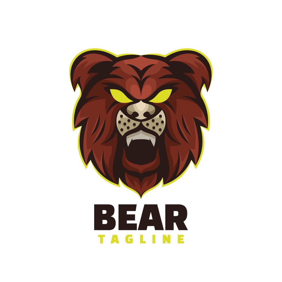 Bear Head Charater msacot logo vector