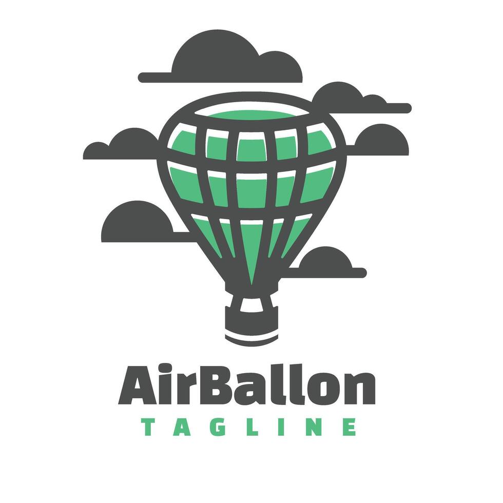 air ballon mascot logo vector