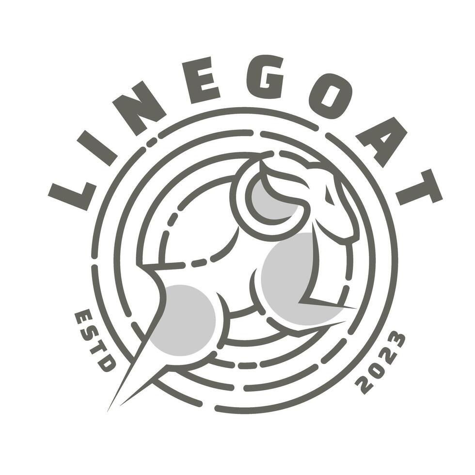cabra línea Arte personaje logo mascota vector