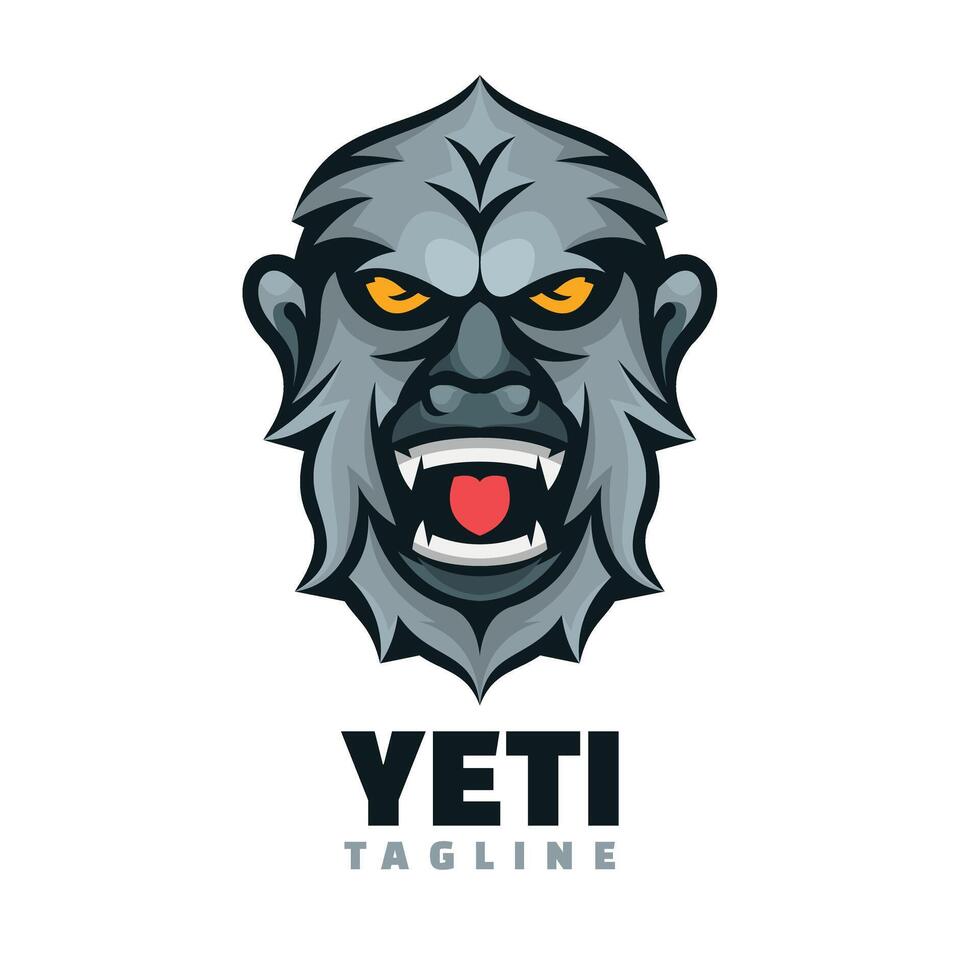 yeti cabeza personaje deporte logo vector