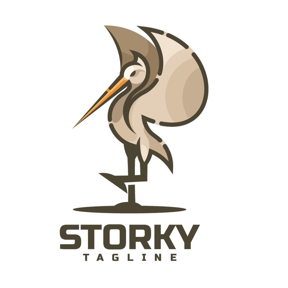 stork character logo mascot vector