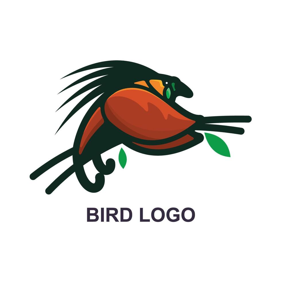 Bird abstract Character logo vector