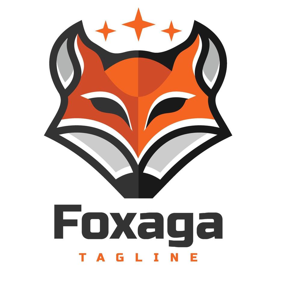 fox head logo character vector