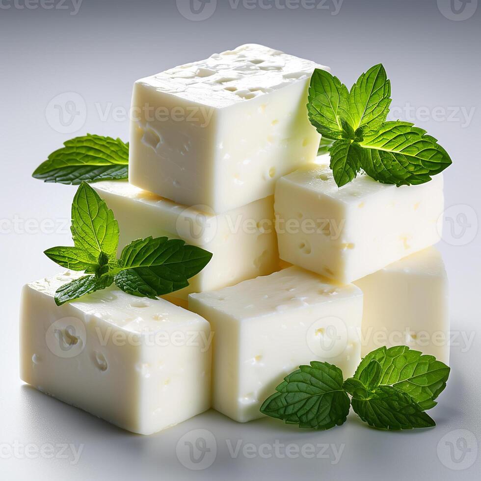AI generated tofu with white background high quality ultra hd photo