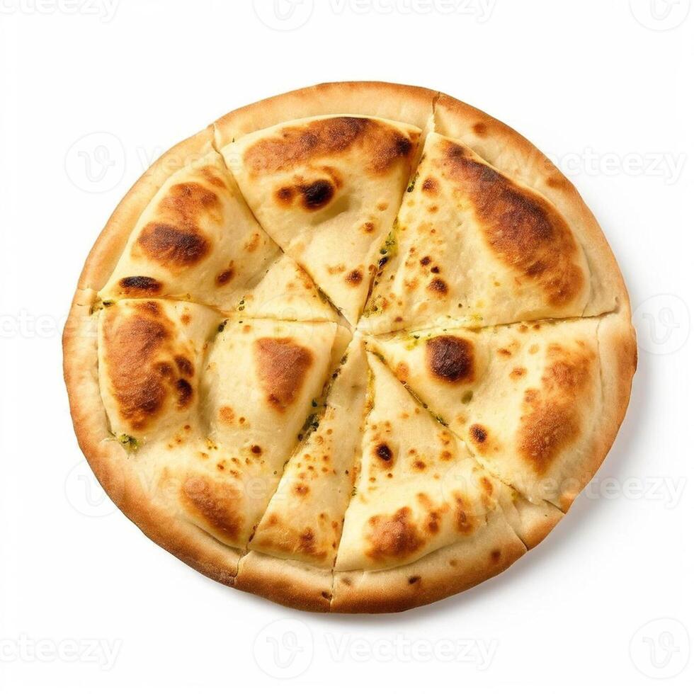AI generated photo of arab pita bread isolated on white background