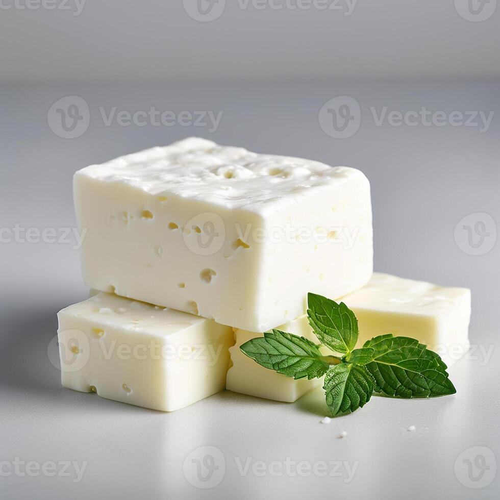 AI generated tofu with white background high quality ultra hd photo