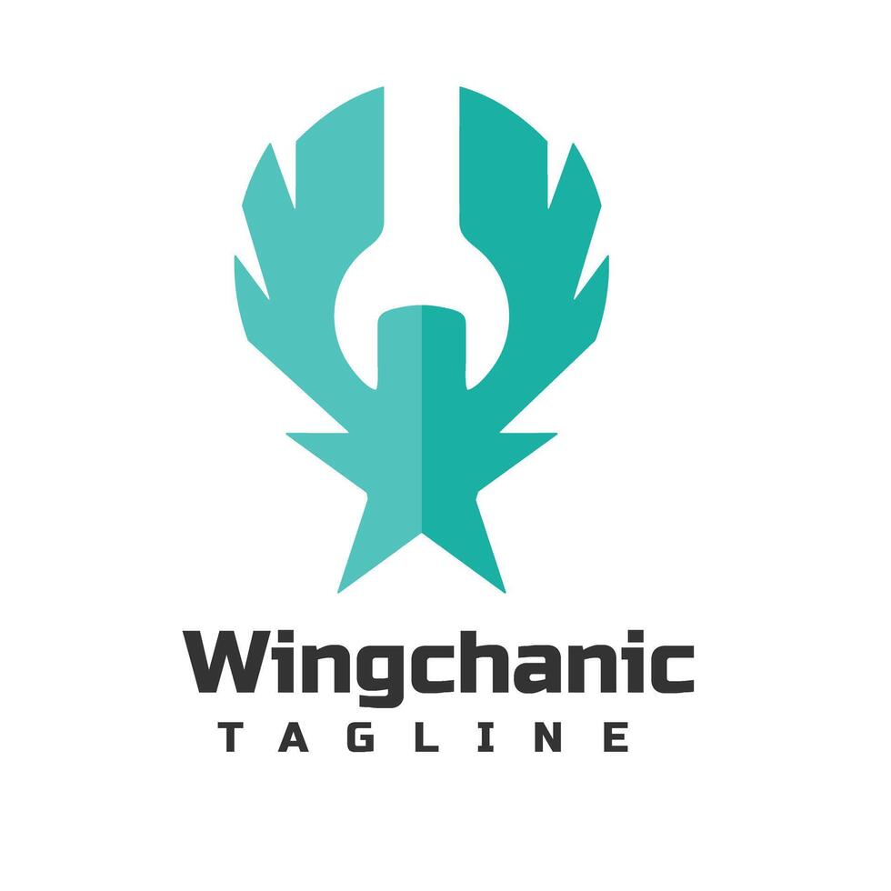 wing abstract character logo vector