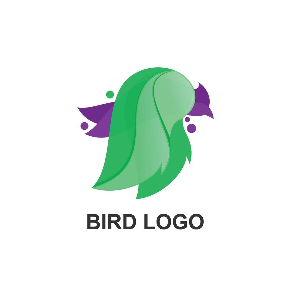 Bird abstract Character logo vector