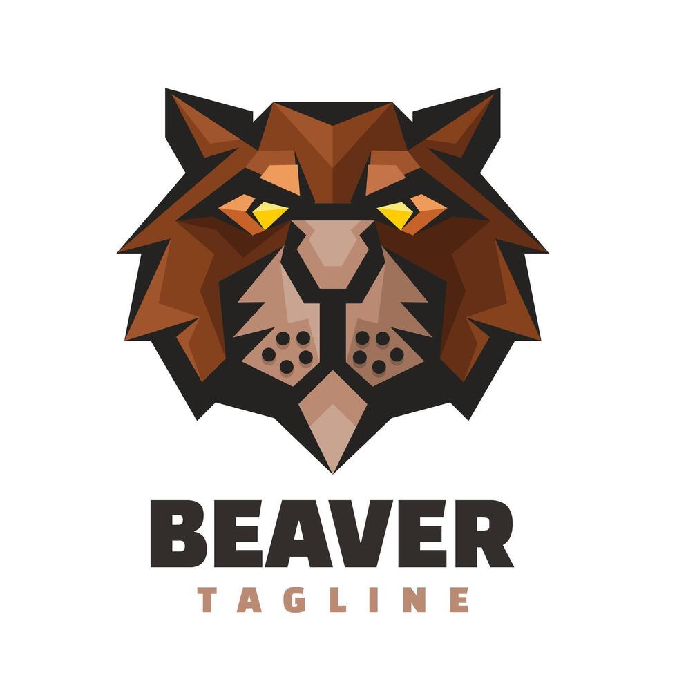 beaver head character logo mascot vector