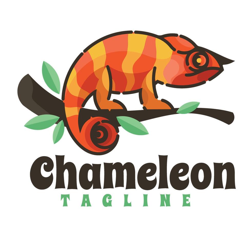 camaleón personaje mascota logo vector