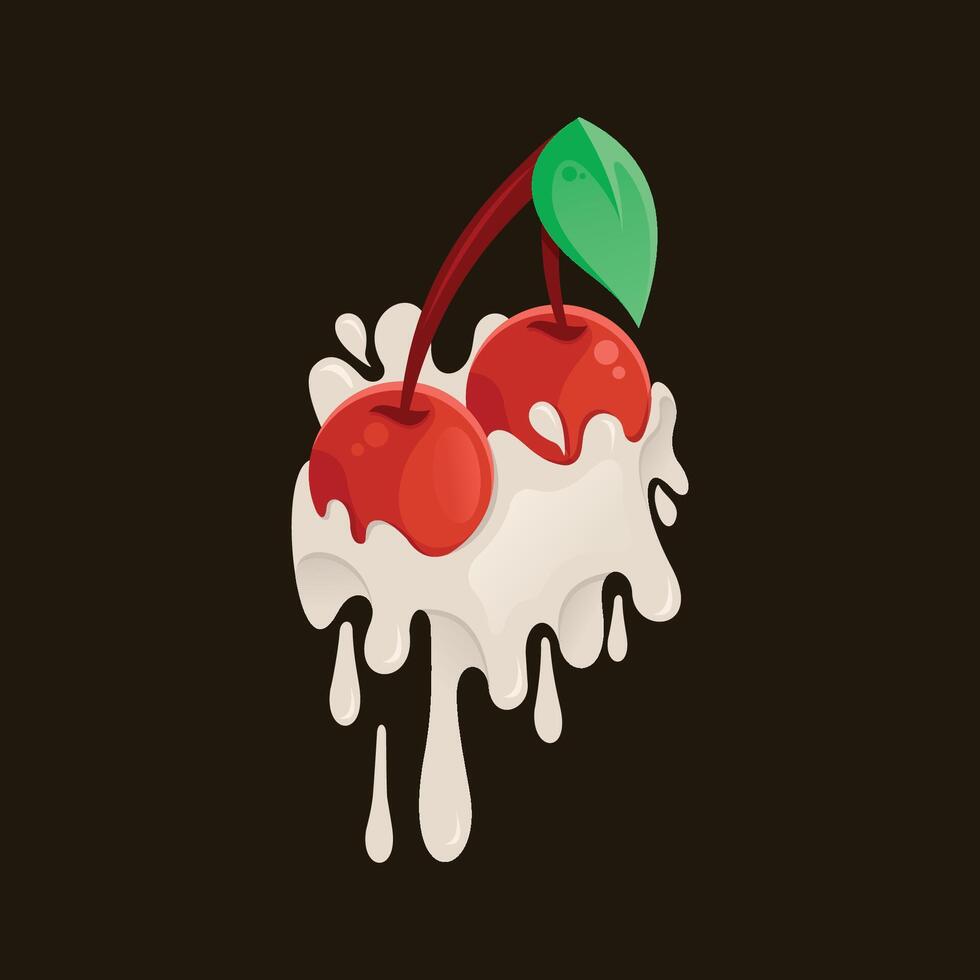 chery milk mascot vector