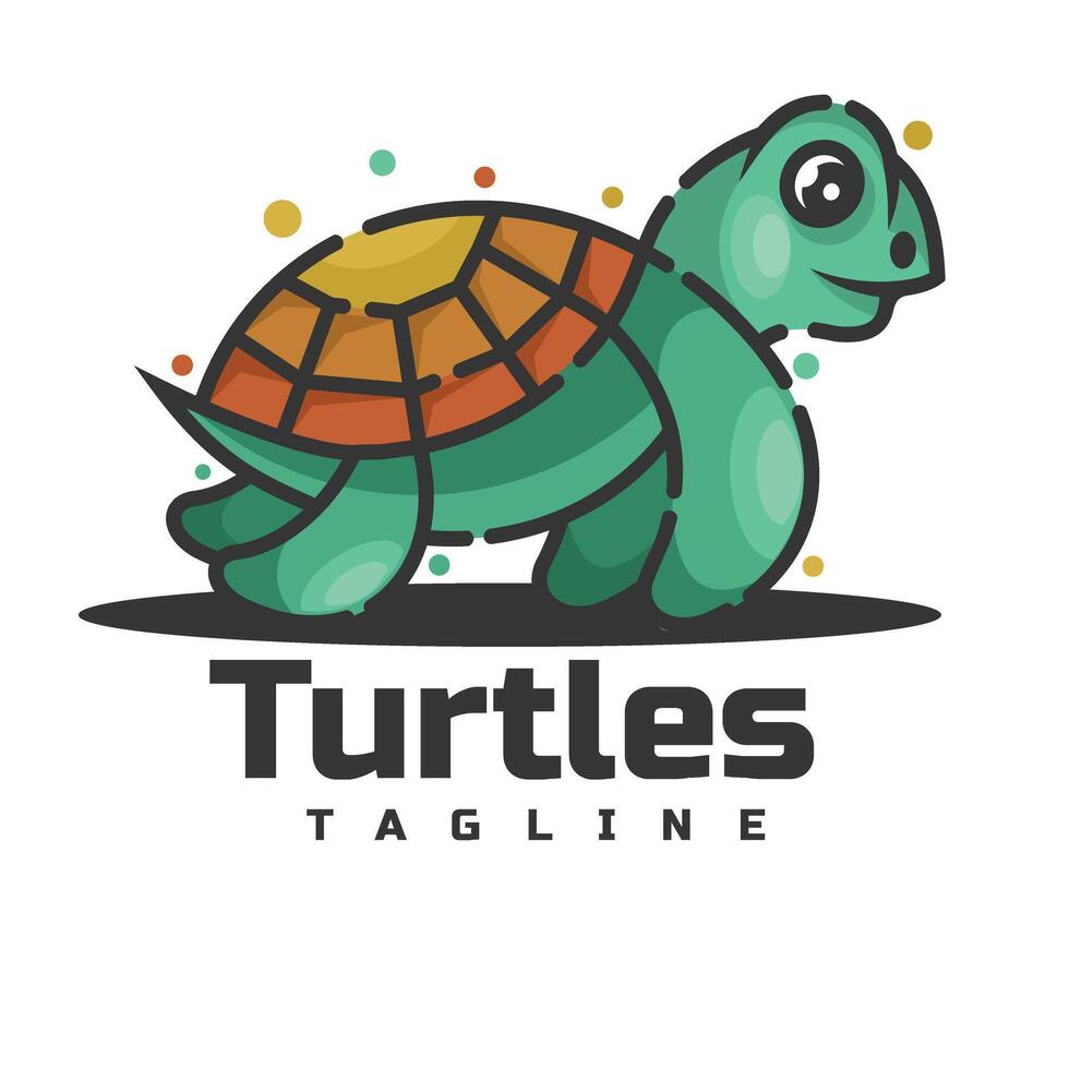 trutle character logo mascot vector