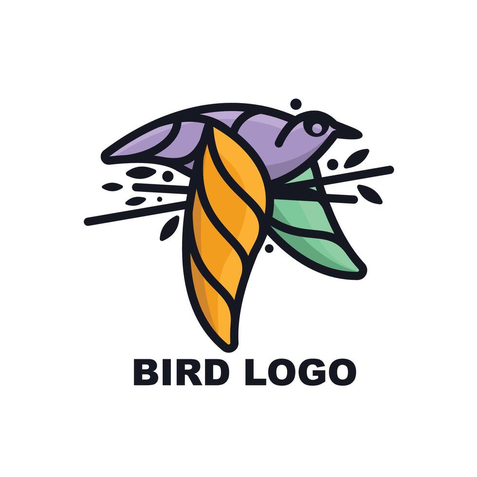 bird flying pose colorful logo collection vector