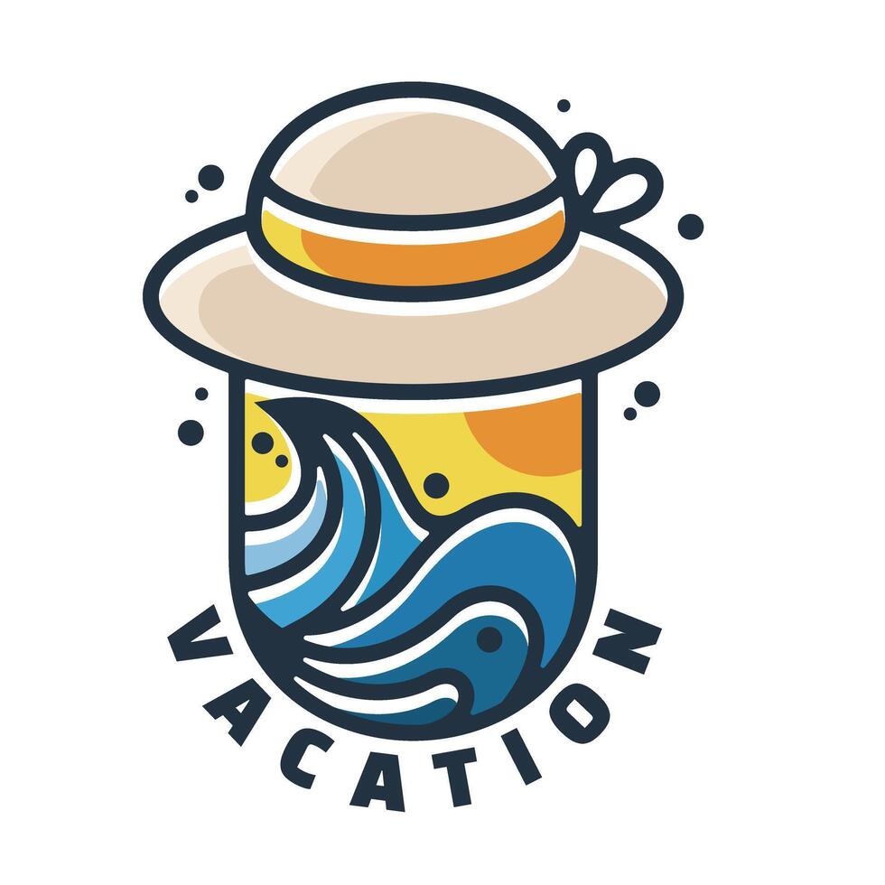 vacation logo template vector