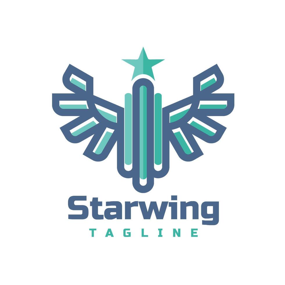 wing abstract character logo vector